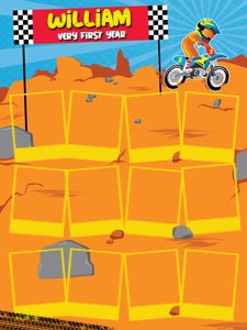 Dirtbike Milestone Photo Board: Dirtbike Birthday Memories Kit