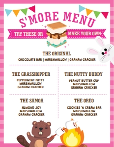 Glamping S'more Bar: Glamping Party Decoration Signs Bundle