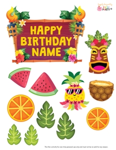 Luau Cake Topper: Luau Ultimate Bundle Kit