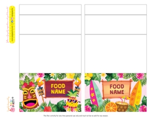 Luau Food Labels design preview
