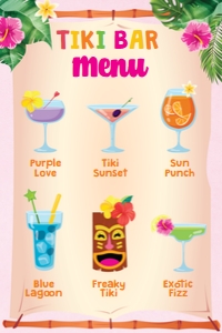 Luau Tiki Bar Menu: Luau Ultimate Bundle Kit