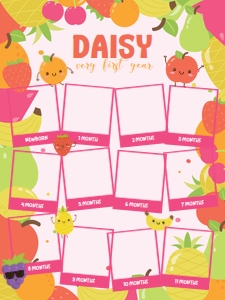 Tutti Frutti Milestone Photo Board: Tutti Frutti Birthday Memories Kit