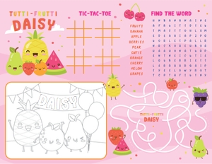 Tutti Frutti Coloring Place Mat design preview