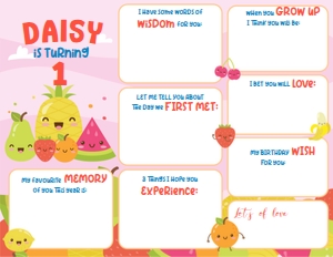 Tutti Frutti Time Capsule Sheet: Tutti Frutti Birthday Memories Kit