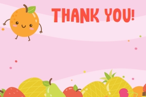 Tutti Frutti Thank You Card design preview