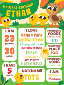 Little Ducks Milestone Board design preview