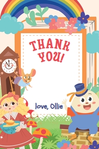 Storybook Nursery Rhymes Thank You Card: Storybook Nursery Rhymes Party Decorations Kit