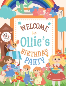 Storybook Nursery Rhymes Welcome Sign: Storybook Nursery Rhymes Party Decorations Kit