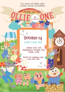 Storybook Nursery Rhymes Invitation design preview