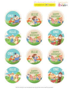 Storybook Nursery Rhymes Cupcake Toppers design preview