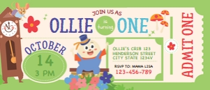 Storybook Nursery Rhymes Ticket Invitation design preview