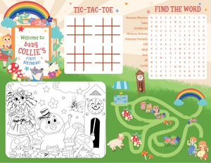 Storybook Nursery Rhymes Coloring Place Mat: Storybook Nursery Rhymes Games Kit
