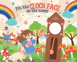 Storybook Nursery Rhymes Pin The Clock Face Party Game: Storybook Nursery Rhymes Games Kit