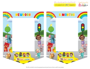 Cocomelon Milestone Photo Banner: Cocomelon Birthday Memories Kit