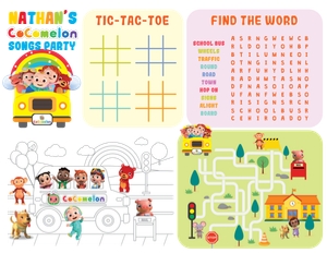 Cocomelon Coloring Place Mat: Cocomelon Games Kit