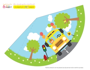 Wheels on the Bus Party Hats: Wheels on the Bus Party Decorations Kit