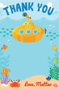Submarine Thank You Card: Submarine Thank You Card