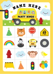 Wheels on the Bus Bingo design preview