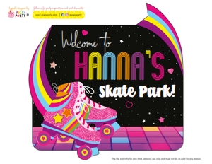 Rollerskating Party Signs Pack design preview