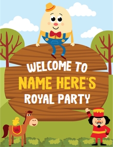 Humpty Dumpty Welcome Sign: Humpty Dumpty Party Decorations Kit