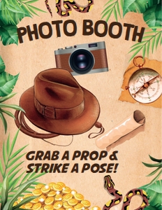 Indiana Jones Photo Booth Display Sign: Indiana Jones Photo Props