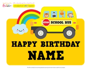 Wheels on the Bus Party Signs Pack: Wheels on the Bus Party Signs Pack