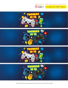 Gamer Boy Bottle Wrappers design preview
