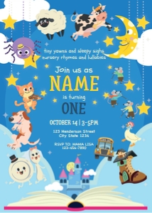 Nursery Rhymes Lullaby Invitation design preview