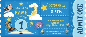 Nursery Rhymes Lullaby Ticket Invitation: Nursery Rhymes Lullaby Ticket Invitation