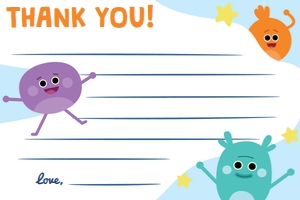 Bumble Nums Thank You Card design preview