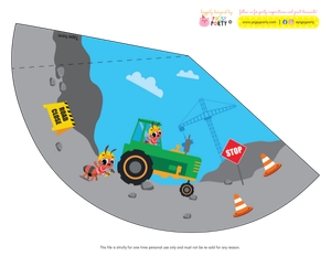 Ants Construction Trucks Party Hats: Ants Construction Trucks Party Decorations Kit