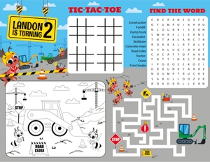 Ants Construction Trucks Coloring Place Mat: Ants Construction Trucks Games Kit