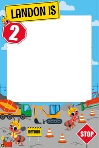 Ants Construction Trucks Photo Booth Frame: Ants Construction Trucks Photo Booth Kit
