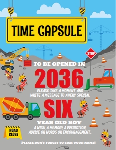 Ants Construction Trucks Time Capsule Display Sign: Ants Construction Trucks Time Capsule Set