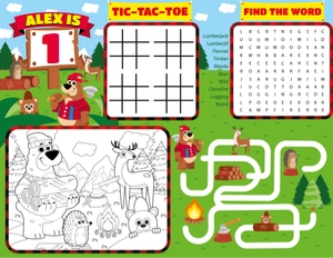 Lumberjack Coloring Place Mat: Lumberjack Games Kit