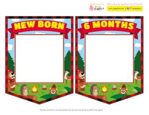 Lumberjack Milestone Photo Banner: Lumberjack Birthday Memories Kit