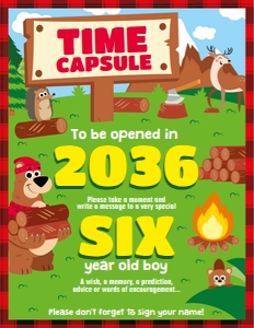 Lumberjack Time Capsule Display Sign: Lumberjack Birthday Memories Kit