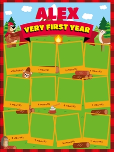 Lumberjack Milestone Photo Board: Lumberjack Birthday Memories Kit