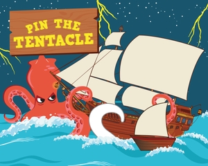 Kraken Pin the Tentacle Game: Kraken Games Kit