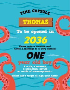 Time Capsule Display Sign: Kraken Birthday Memories Kit