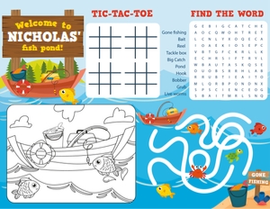 Fishing Coloring Place Mat: Fishing Games Kit