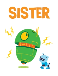 Robots Family Birthday Shirt_sister: Robots Family Birthday Shirt