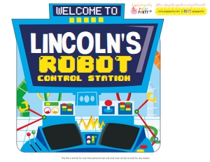 Robots Party Signs Pack design preview
