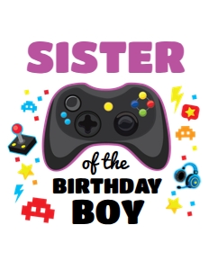 Gamer Family Birthday Shirt_Sister: Gamer Family Birthday Shirt