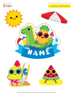 Pool Cake Topper: Pool Cake Topper