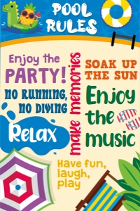 Pool Party Sign Pool Rules: Pool Ultimate Bundle Kit