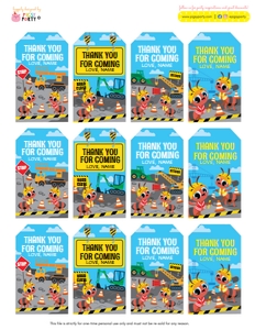 Ants Construction Trucks Gift Tags design preview