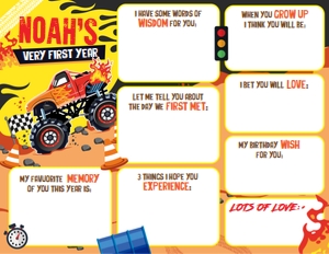 Monster Truck Time Capsule Sheet: Monster Truck Time Capsule Set