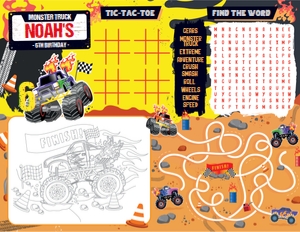 Monster Truck Coloring Place Mat design preview