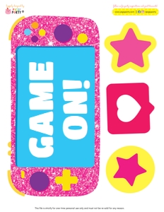 Gamer Girl Cut-Outs: Gamer Girl Party Decorations Kit